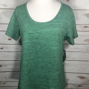 LuLaRoe S Classic Tee Green/Black Heathered NWT